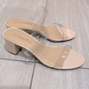 Size 7.5 Clear Low Heels